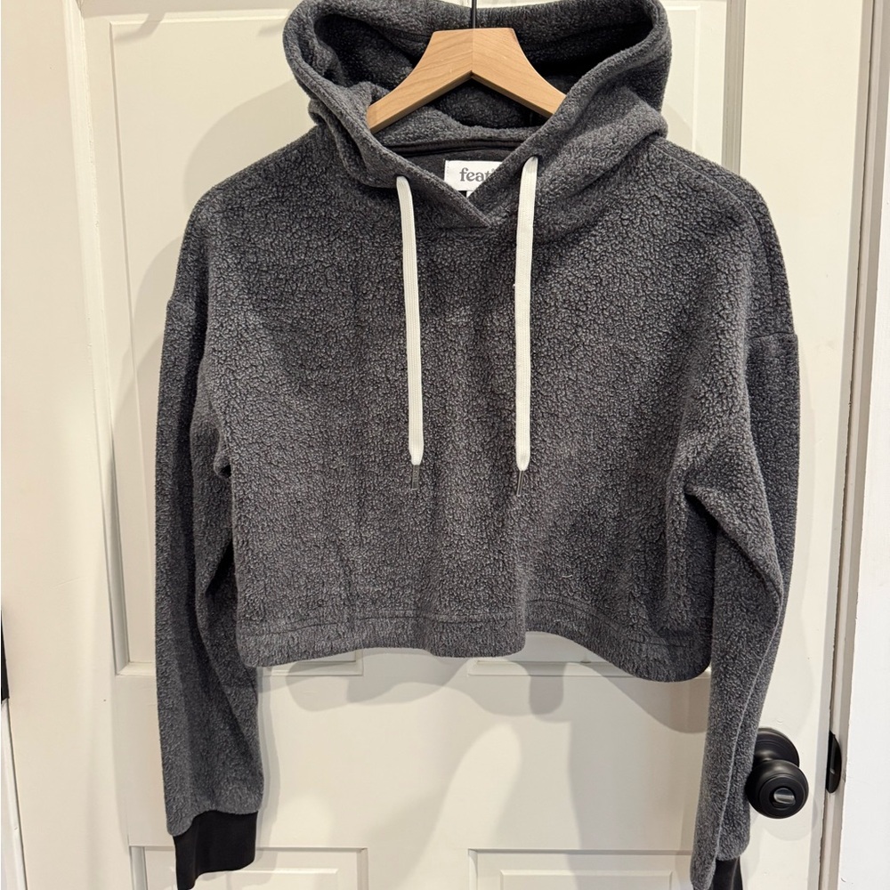 Fendi Gray Cropped Hoodie